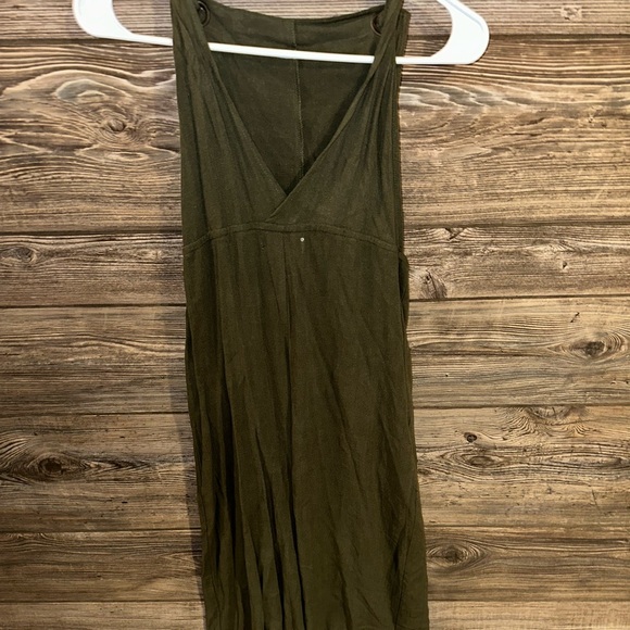NATURAL LIFE Carly Olive Drab Green Jumpsuit Overalls Pockets Adjustable Linen - Picture 4 of 9